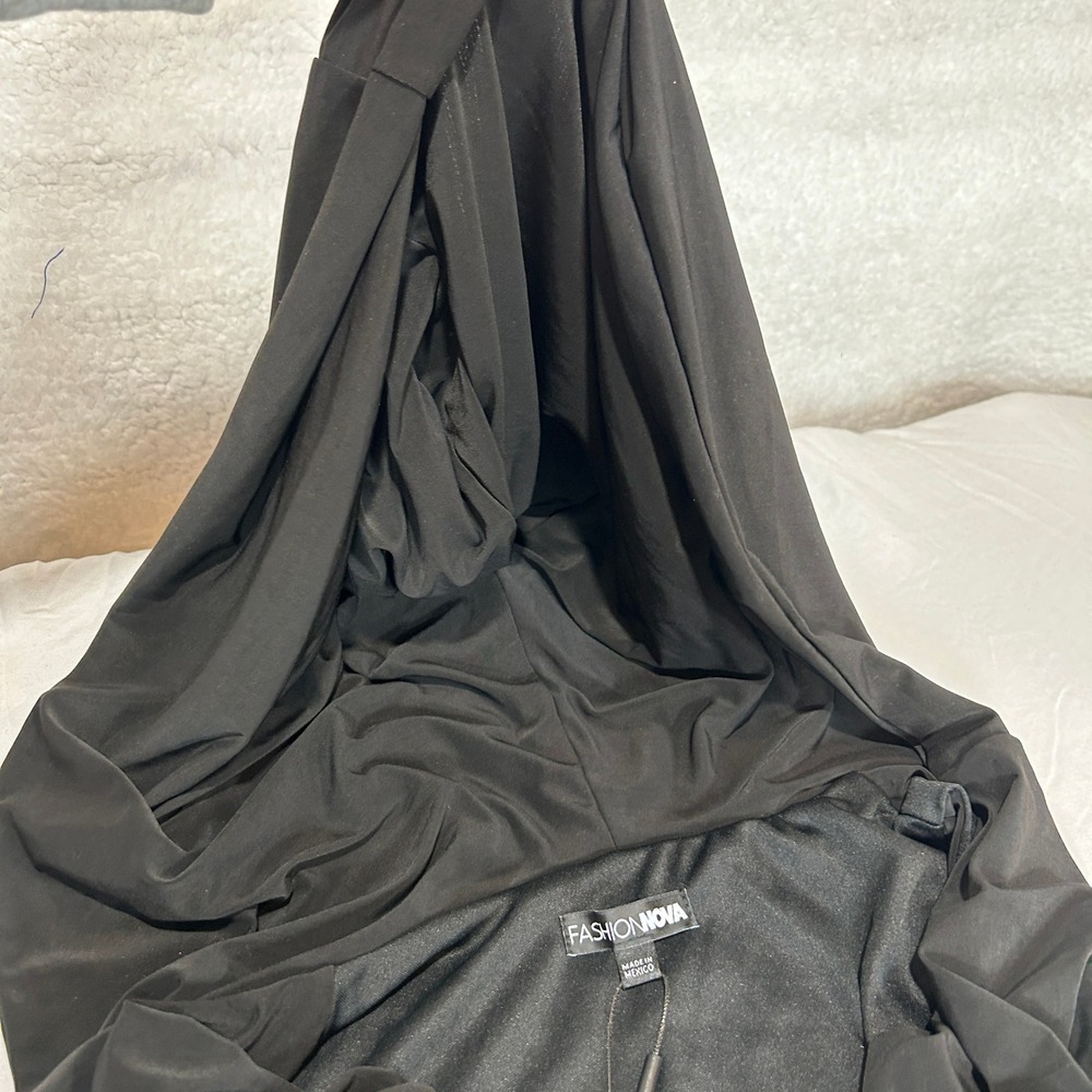 Fashion Nova Deep Down Sleeveless Hooded Maxi Dress Black D9033SL XS NWT - Picture 9 of 15